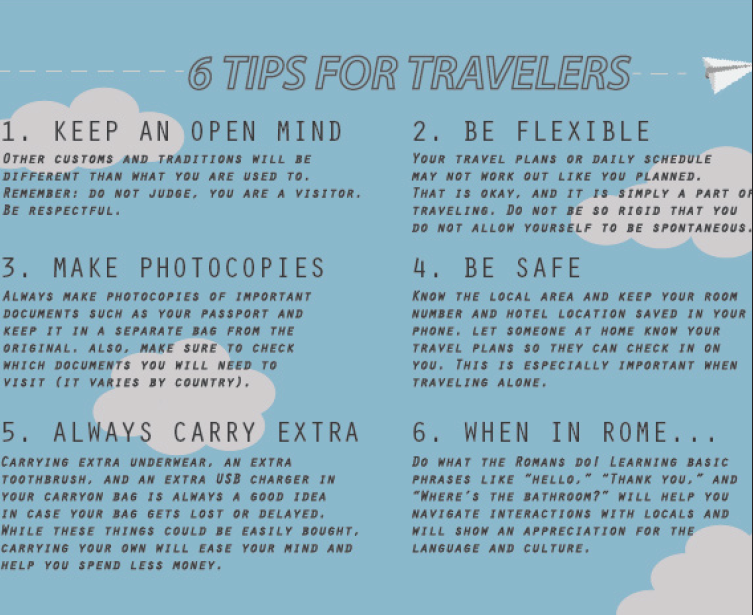 6 tips for travelers