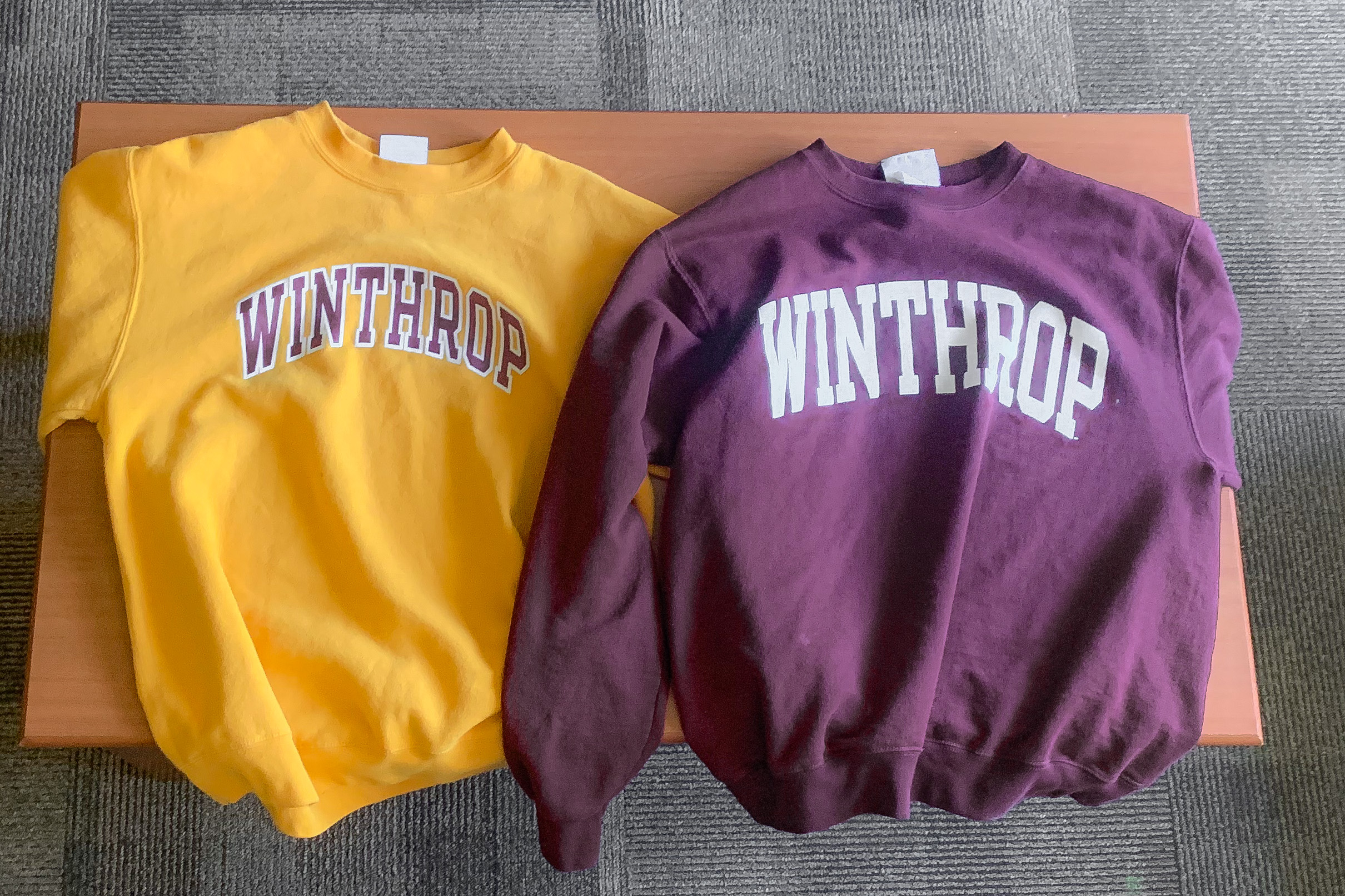 two Winthrop sweatshirts