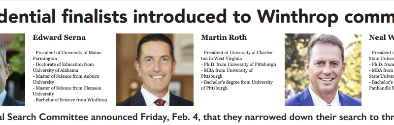 Presidential finalists introduced to Winthrop community